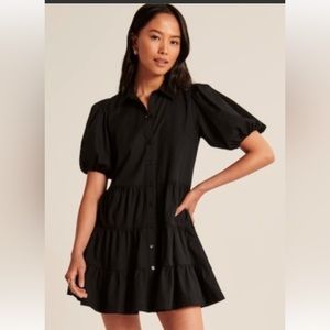 Abercrombie Poplin Puff Sleeve Shirt Dress - Size small